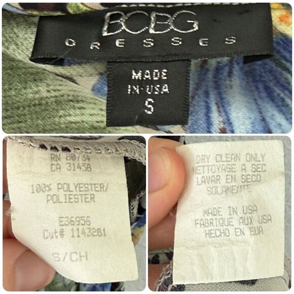 BCBG Vintage Y2K Tropical Floral & Leopard Print Sleeveless Midi Dress – Small - Picture 8 of 8